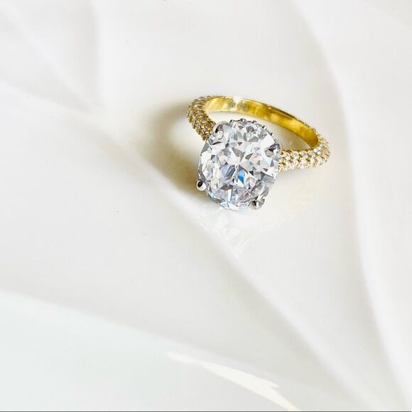 ♥️ 4.30Ct Oval Moissanite Solitaire Engagement Ring, size 6 FREE SHIPPING - Picture 4 of 16